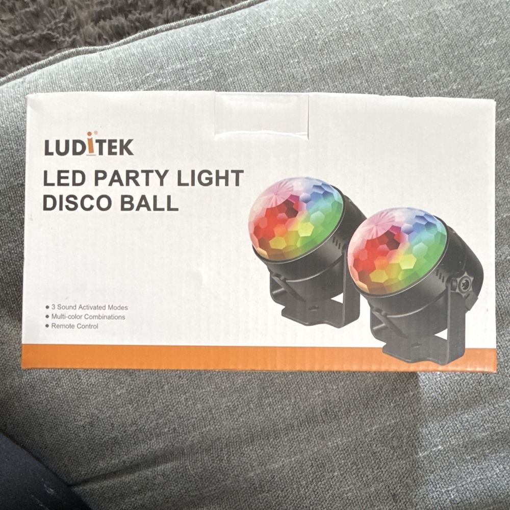 Luditek LED Party Light Disco Ball 2-Pack Multicolor Effect Light Remote Control